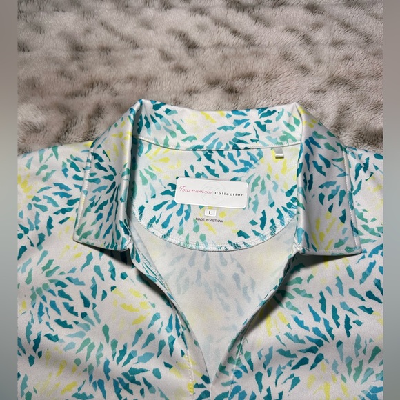 Tournament collection Polo Shirt Women Large Multicolor Light Blue, Yellow - Picture 3 of 12